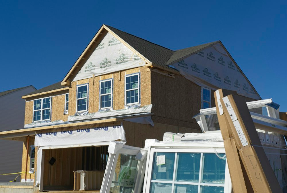 Two-story home under construction